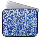 Mess kleiner Quadrate, blau mit weiß Laptopschutzhülle (Vorderseite)