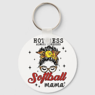 Mess stress immer betressen Softball Mama Schlüsselanhänger