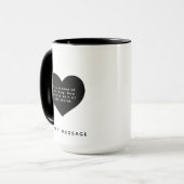 MESSAGE "Custom Text Black Heart SECRET" Tasse (Vorderseite Links)