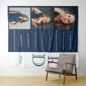 Message Foto Blue PhD Abschluss Wandteppich (Beispiel (Horizontal))