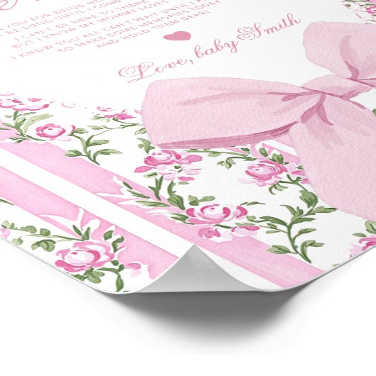 Message from the bump Love Shack Baby shower Poster (Ecke)