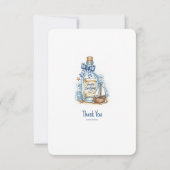 Message In Bottle Sailboat Birthday Dankeskarte (Rückseite)