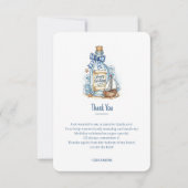 Message In Bottle Sailboat Birthday Dankeskarte (Vorderseite)