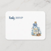 Message In Bottle Sailboat Birthday RSVP Begleitkarte (Rückseite)