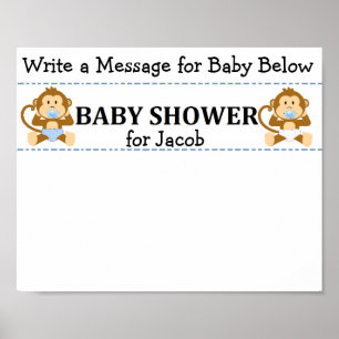 Message Keepake Monkey Baby Shooter Poster