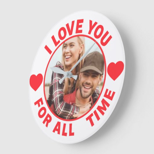  Message Photo I Love You All time  Personalized Große Wanduhr (Winkel)