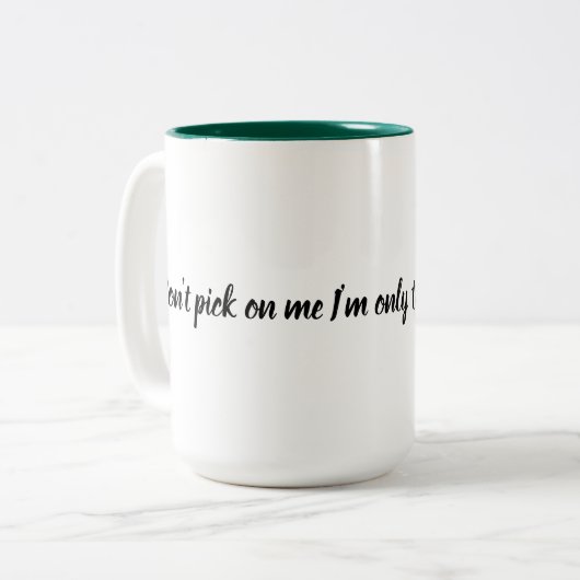 Message-Tasse Zweifarbige Tasse (Vorderseite Links)