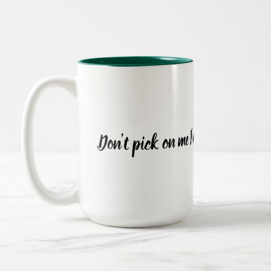 Message-Tasse Zweifarbige Tasse (Links)