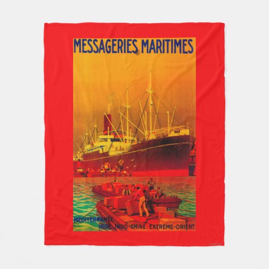 Messageries Maritimes Vintages PosterEurope Fleecedecke (Vorderseite)