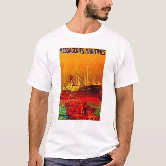 Messageries Maritimes Vintages PosterEurope T-Shirt (Vorderseite)