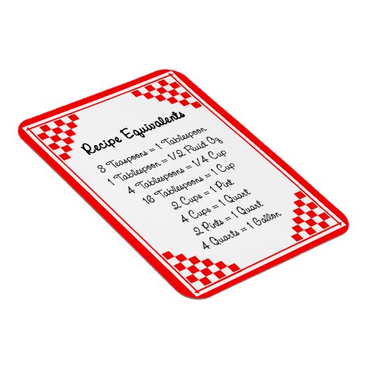 Messäquivalent Red Karos Kitchen Helper Magnet (Rechte Seite)
