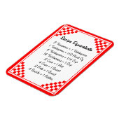 Messäquivalent Red Karos Kitchen Helper Magnet (Linke Seite)