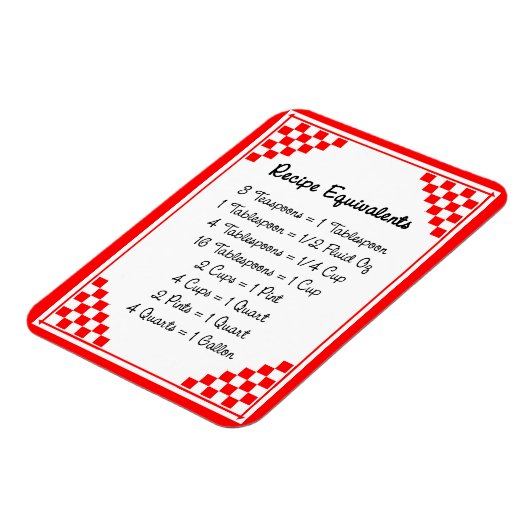 Messäquivalent Red Karos Kitchen Helper Magnet (Linke Seite)