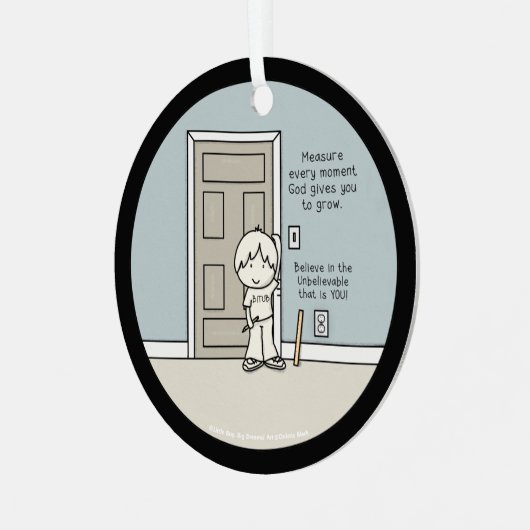 Messbare Momente Ornament Aus Metall (Vorderseite links)