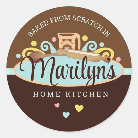 Messbecher Backbäckerei Konditorei Koch Runder Aufkleber (Vorderseite)