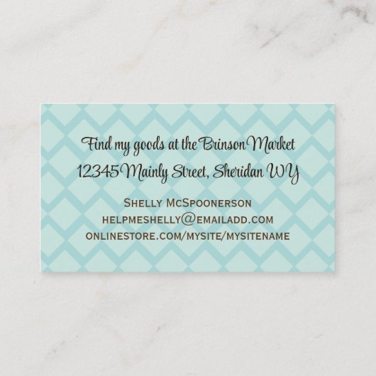 Messbecher Button Backen Visitenkarten ... Visitenkarte (Rückseite)