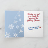 Messbecher gießen Schneeflocken Weihnachtsgebäck Feiertagskarte (Innenseite)