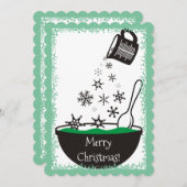 Messbecher gießen Schneeflocken Weihnachtsgebäck Feiertagskarte (Vorne/Hinten)