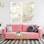 Messdiagramme und Textzeichnungen (Pergament) Leinwanddruck (Insitu (Wohnzimmer))