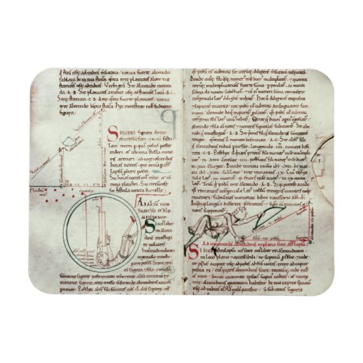 Messdiagramme und Textzeichnungen (Pergament) Magnet (Horizontal)