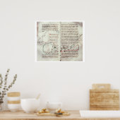 Messdiagramme und Textzeichnungen (Pergament) Poster (Küche)