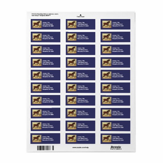 Messe Daze Clydesdale Entwurf Reitadresse Labels (Vorne)