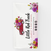 Messe für Vintage rote LKW und Blume Banner (Vertikal)