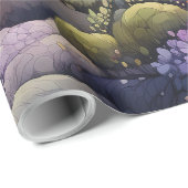 Messe in Fairyland Dark Blue Lila und grün Geschenkpapier (Rolleneckpunkt)