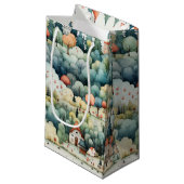 Messe in Fairyland Village Green und Orange Kleine Geschenktüte (Vorderseite Schrägansicht)