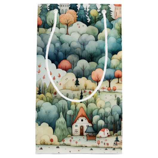 Messe in Fairyland Village Green und Orange Kleine Geschenktüte (Vorderseite)