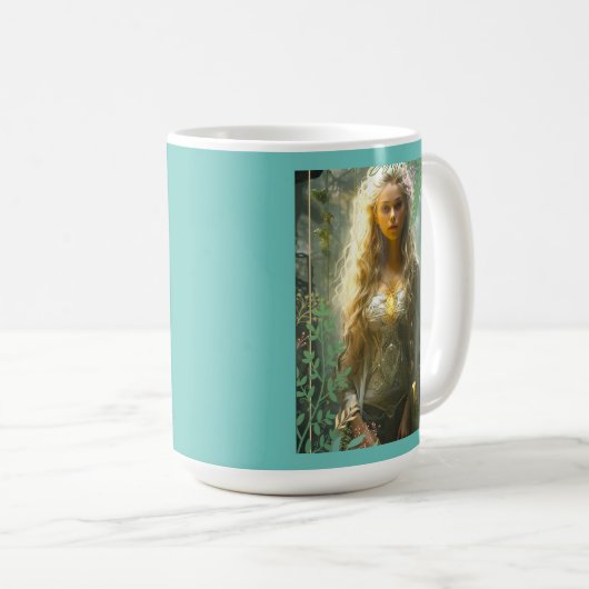 Messe Maiden in der Tasse des Gartenkaffees (VorderseiteRechts)