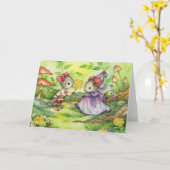 Messe Maiden - Niedliche mittelalterliche Maus Kun Karte (Gelbe Blume)