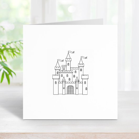 Messe Mittelalterliches Schloss 1x1 Gummistempel