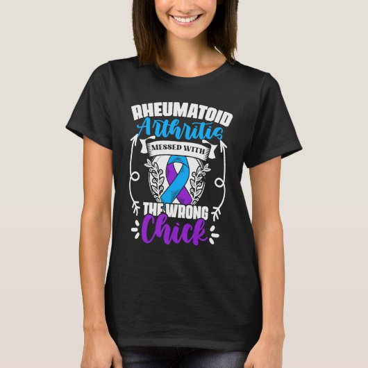 Messed Wrong Chick Ribbon Rheumatoid Arthritis Awa T-Shirt (Vorderseite)