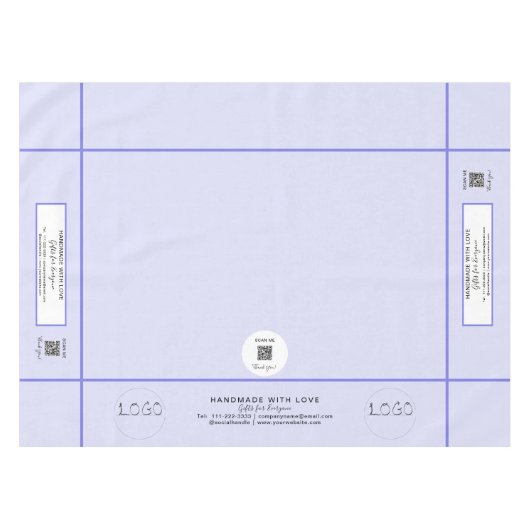 Messen Lavendel 52 x 70 QR Code Streifen Tischdecke (Vorderseite (Horizontal))