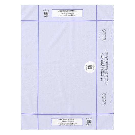 Messen Lavendel 52 x 70 QR Code Streifen Tischdecke (Vorderseite)