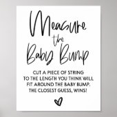 Messen Sie das Baby Bump Baby Shower Game-Zeichen Poster (Vorne)