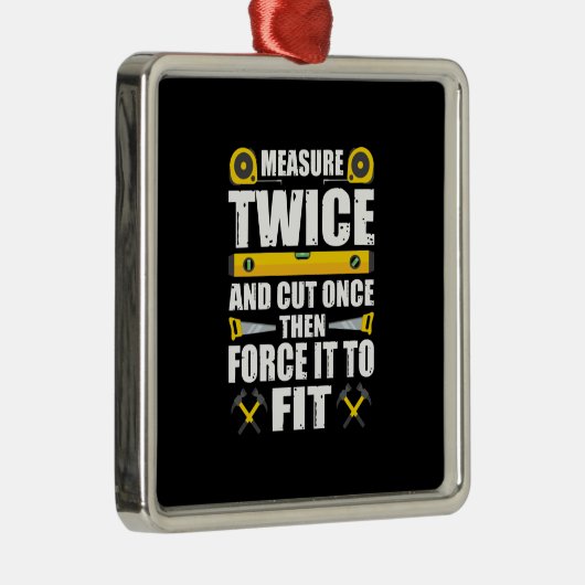 Messen Sie zweimal geschnitten einmal glänzende Ca Ornament Aus Metall (Rechts)