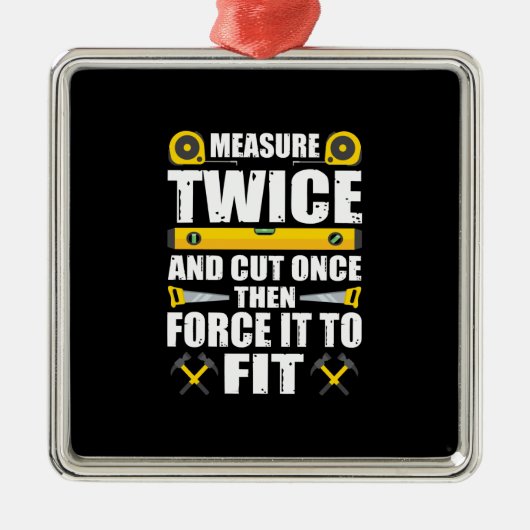 Messen Sie zweimal geschnitten einmal glänzende Ca Ornament Aus Metall (Vorne)