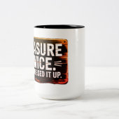 Messen Sie zweimal. Noch hat es vermasselt. Zweifarbige Tasse (Mittel)