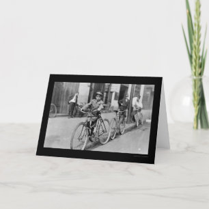 Messenger Boy and Bicycle 1911 Karte