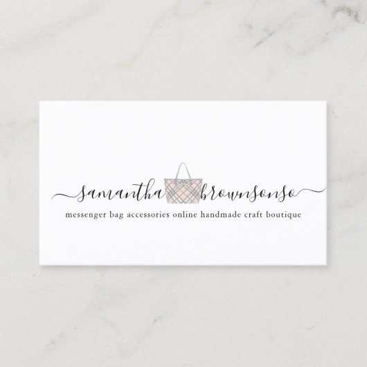 Messenger Taschen Zubehör online handgefertigt Visitenkarte (Vorderseite)
