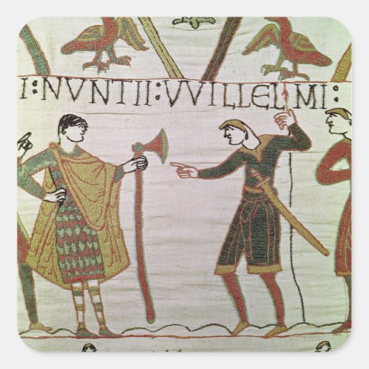 Messengers von Duke William kamen zum Grafen Quadratischer Aufkleber (Vorderseite)