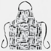 Messer aus schwarzem und weißem Koch oder Metzger, Schürze (Vorderseite)