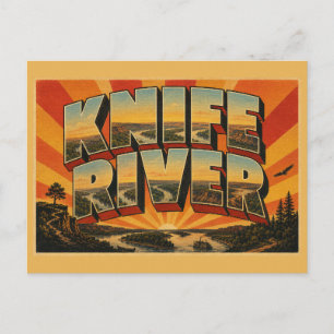 Messer Fluss North Dakota Fluss Klippen Plains Kun Postkarte