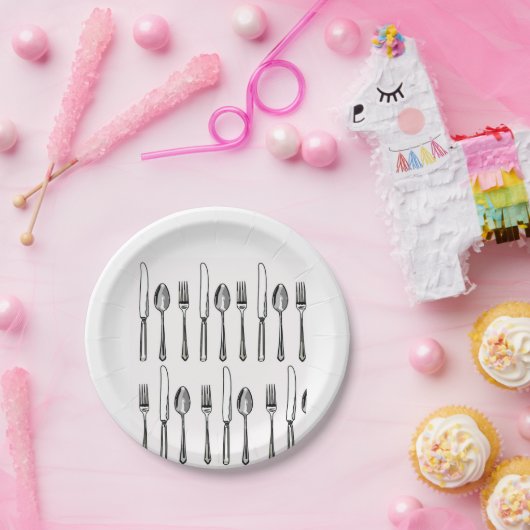 Messer Forks Spoons Papier Teller für Picknick Bqs (Party)