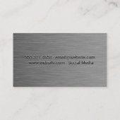 Messer für Metzger mit metallischem Hintergrund Visitenkarte (Rückseite)