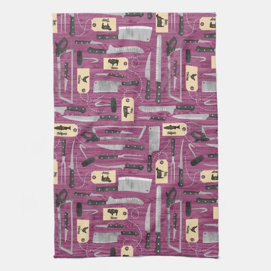 Messer für rosa Butcher Geschirrtuch (Vertikal)