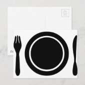 Messer, Gabel und Tafel. Postkarte (Vorne/Hinten)