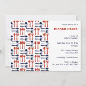 Messer, Gabeln und Löffel Abendessen Party Einladu Einladung (Vorderseite)